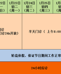 重庆春节假期部分三甲医院门诊安排