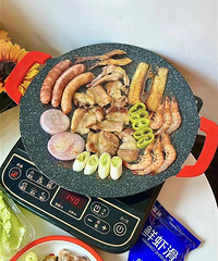 全靠这个烤肉盘,暴雨居家也能BBQ,清洗很简单