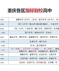 重庆各区指标到校高中名单,九龙坡区最高