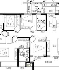 天安江畔珑园148平,差点把4+1拆成两室