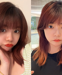 烫了个超显年轻的直发和妹妹头,不仅好打理,美发团购还很便宜