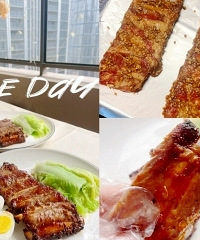 山姆108元2斤的这个黑猪排,烤出来外酥里嫩