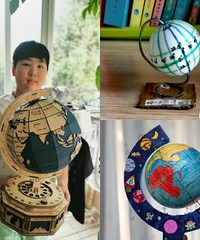 这个国庆,初一学生都在做地球仪
