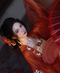 “做我裙下臣吧”,红色汉服拍出来也太绝了吧,妖冶那感觉拿捏了