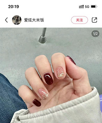跟着网红图做的新年美甲,一点都没翻车!好显白