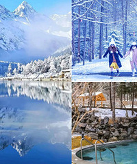 拥有绝美雪景还能泡温泉,周边这里太爽了