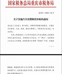 重庆开始补贴汽车了!确实补贴轨道不如补贴汽车