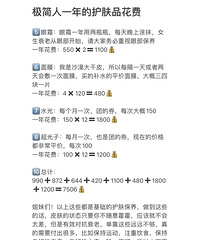 省钱人一年在护肤上花多少钱?附上我的计算清单,你们呢?