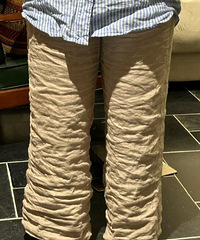 穿了一天的亚麻裤,即使这样我还是爱着它!夏天穿真的很舒服