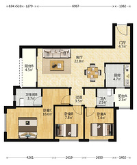 ��ĸɽ��ԭ����95ƽ��װС����135w����,����λ140