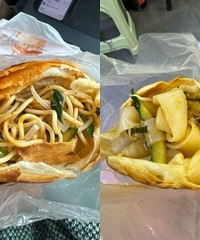 大家吃过锅盔灌凉粉吗?现烤很酥脆
