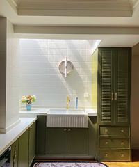 光影是家最好的滤镜,超爱我家绿色系法式厨房!