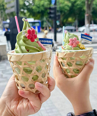 龙井味的冰淇淋好乖
