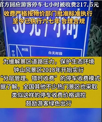 南京景区停车7小时收费217.5元,后续来了