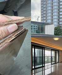 某知名楼盘的精装房地板,居然用密度板!