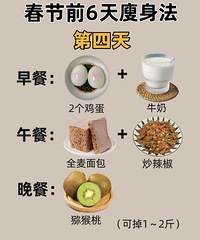 春节前紧急减肥食谱来了,提前6天吃起来