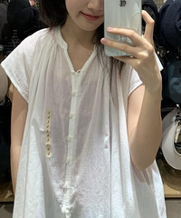 MUJI罩衫麻上衣,真的穿着好舒服好轻!