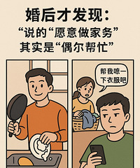 婚后才发现:他说的“愿意做家务”,其实是“偶尔帮忙”