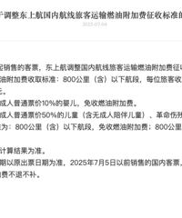 今天起,国内航线燃油附加费上调