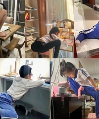 这届孩子只要不正经坐着,哪里都能学