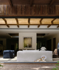 谢柯为胡军设计的别墅,木质元素克制又大气,主卧正对公园