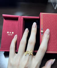周大福故宫系列蝴蝶金戒指到手了!精致度没得说,经得起细看