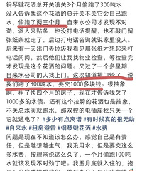 钢琴键花洒总开关没关,跑水300吨、欠费1000多