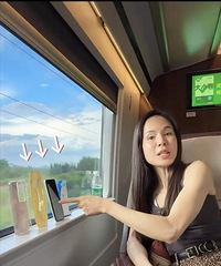 “小龙女”李若彤国庆点赞高铁外卖,感叹谁能不爱这样的中国速度