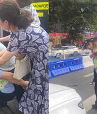 男孩身体突发不适,民警紧急救助