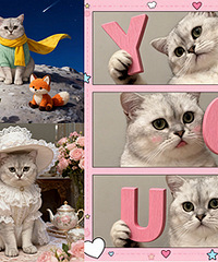 迷上用AI给猫咪做造型变身,太可爱了