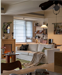 120㎡融景城中古风,三室变两室