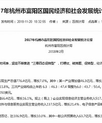 数据出炉!来看看富阳经济发展情况
