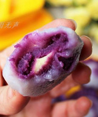 "椰香紫薯流沙圆——紫薯芝士馅很赞"