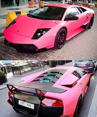 哑光粉色兰博基尼蝙蝠跑车 lp670-4 sv,好靓!