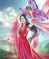 古代美女手绘图图片