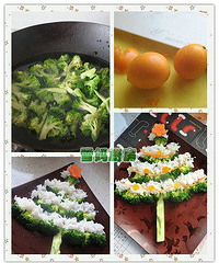 " 【雪妈厨房】素食也圣诞~红豆饭团、洋葱圈、西兰花圣诞树"