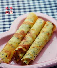 "【千千家】松脆蛋卷DIY——平底锅芝麻蛋卷"