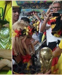 巴西老球迷抱"世界杯"哭泣 哭过把奖杯送德国人