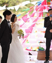 "证婚人致词,成婚的证人"