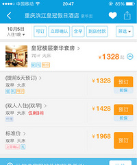 转让重庆滨江皇冠假日酒店豪华套房一晚