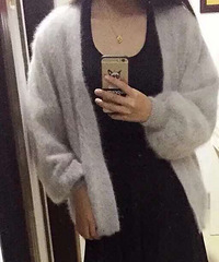 转貂绒毛衣外套,灰色,原价189现在只要