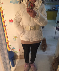 转mods白色鸭绒甜美风羽绒服这个衣服