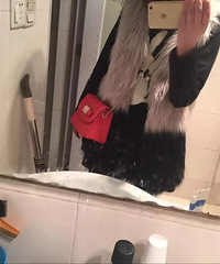 防皮草拼接中长款背心65包邮,买了以后一