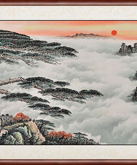 "新中式客厅设计风格装修字画选择,我觉得这幅很合适"