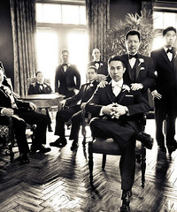 "超cool的伴郎团合影,这才是婚礼实力男团耍帅的正确打开方式!"