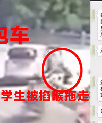 女大学生当街被男的掐脖拖进面包车!动图看着好惊险