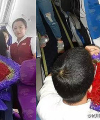 杭州飞青岛的航班上 小伙偷偷和空姐做了这事!