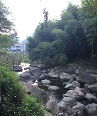 安吉深溪,青山绿水环抱,小溪流贯穿整个村