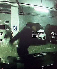 停车场20多辆豪车深夜被砸 男子砸车后裸奔
