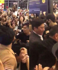 女粉丝送机时跌倒被踩 李敏镐停下脚步欲救人(图)
